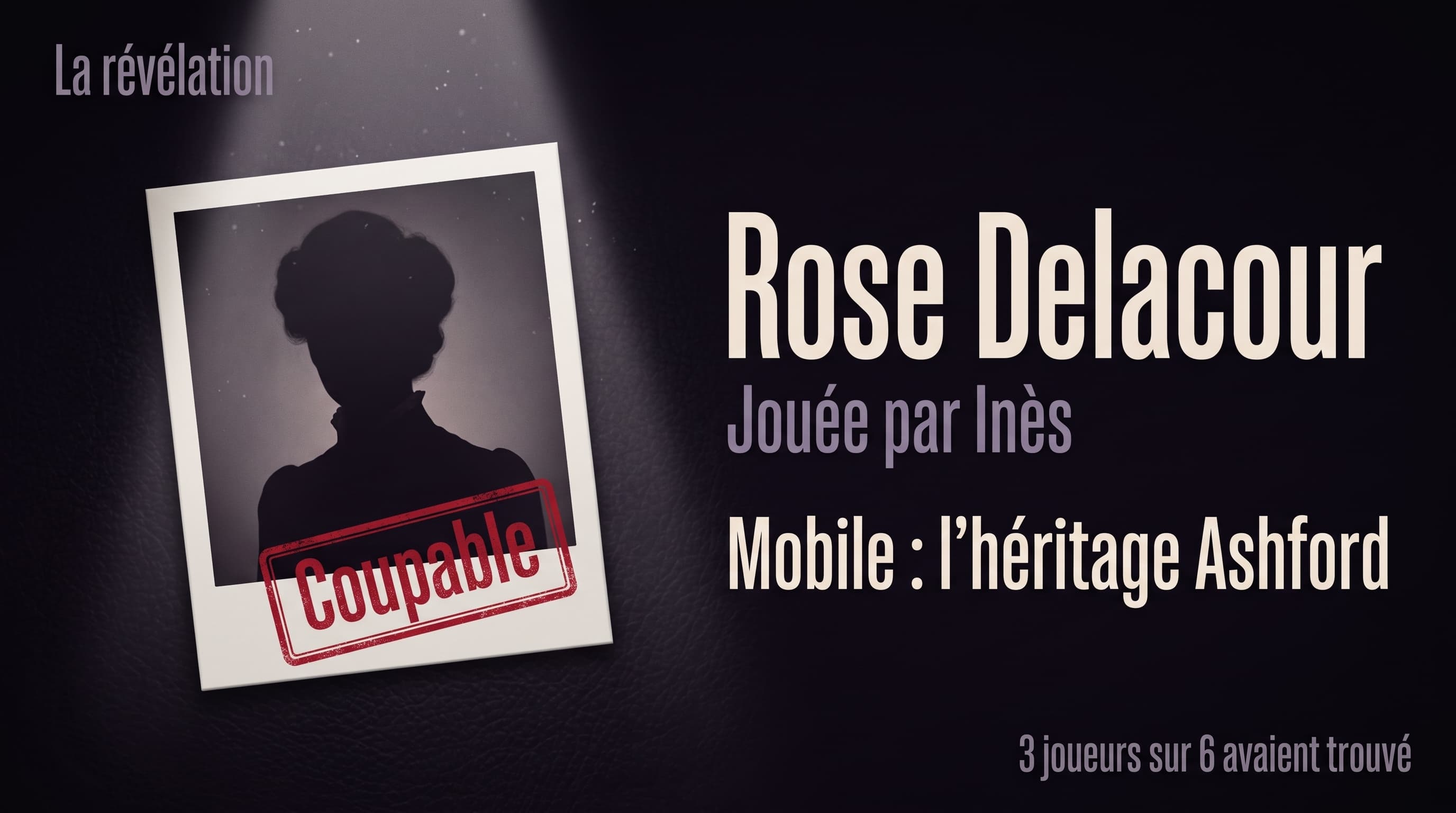 Révélation sur la télé : Rose Delacour, jouée par Inès, est la coupable, et trois joueurs sur six avaient trouvé